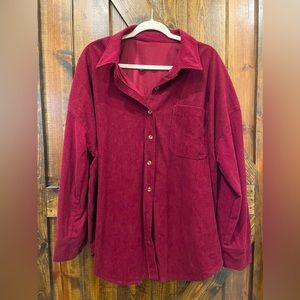 NWOT - Maroon Corduroy Button Up (Shacket)